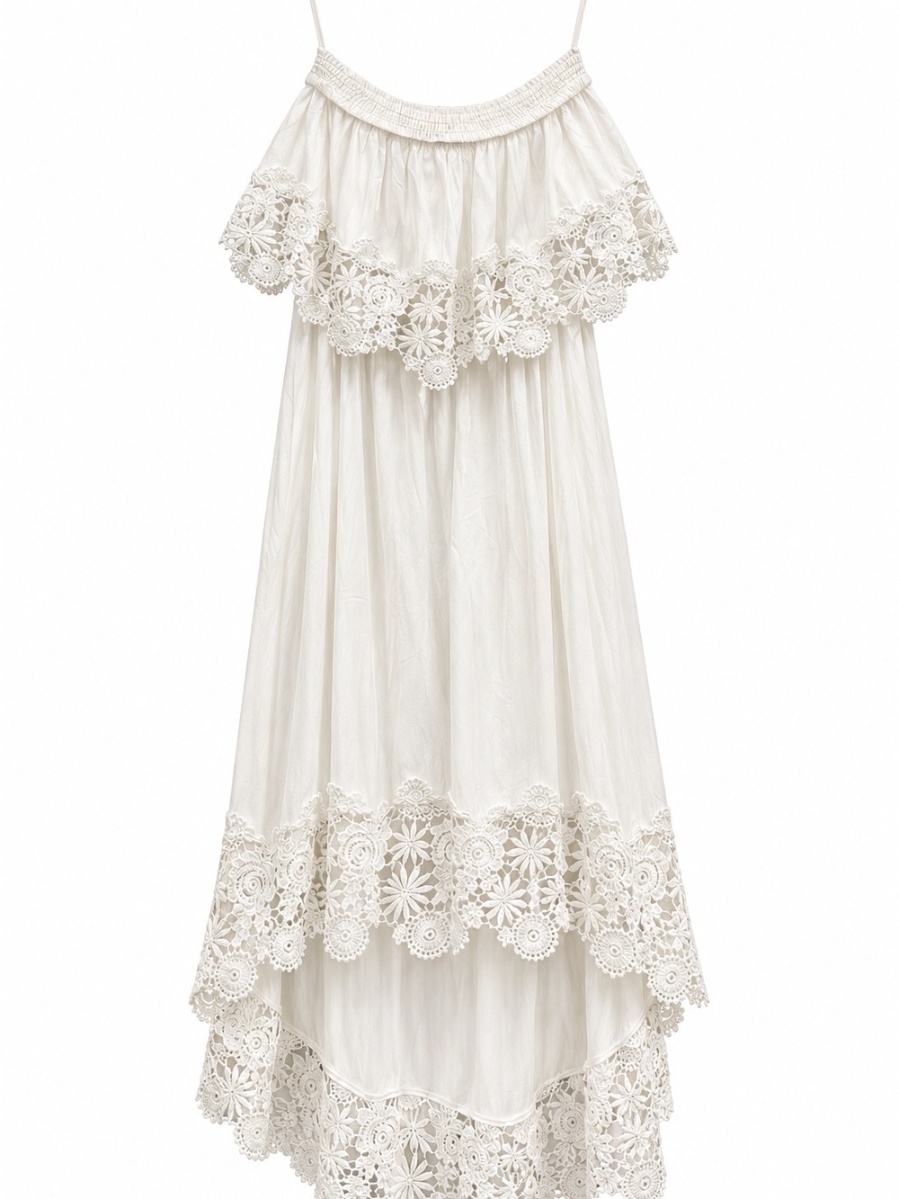 Women's White Lace Off-Shoulder Maxi Dress